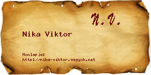 Nika Viktor névjegykártya